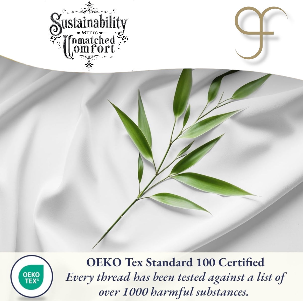 Double Size GF 100% Organic Bamboo 300tc Luxurious sateen weave Bedding Set Duvet Cover, Extra Deep 40cm Fitted Sheet, 2 x Pillow Cases
