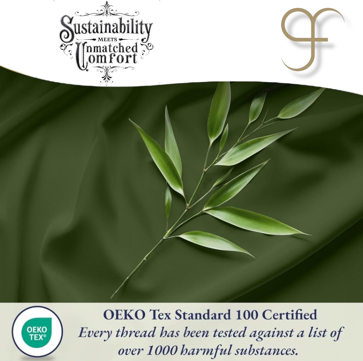 Double Size GF 100% Organic Bamboo 300tc Luxurious sateen weave Bedding Set Duvet Cover, Extra Deep 40cm Fitted Sheet, 2 x Pillow Cases
