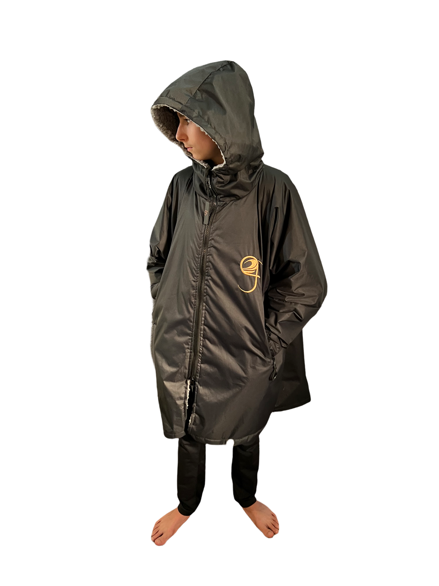 GF Large Dry Beach Changing Robe, Sherpa Fleece Lining - Waterproof, Windproof Oversized Coat - Swimming - Water-sports