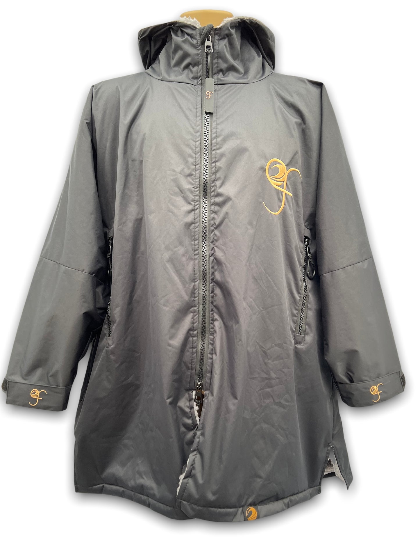 GF Large Dry Beach Changing Robe, Sherpa Fleece Lining - Waterproof, Windproof Oversized Coat - Swimming - Water-sports