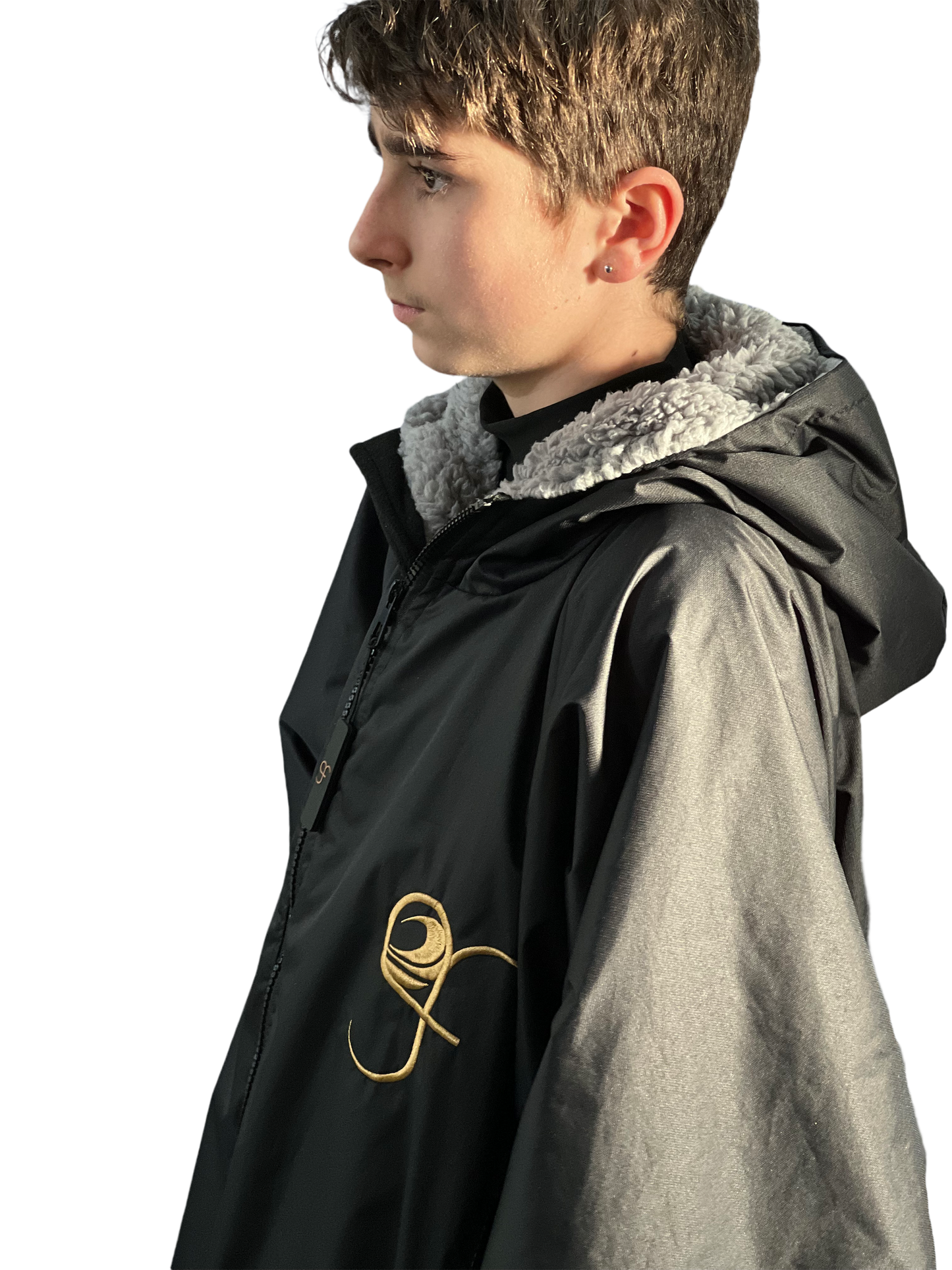 GF Large Dry Beach Changing Robe, Sherpa Fleece Lining - Waterproof, Windproof Oversized Coat - Swimming - Water-sports