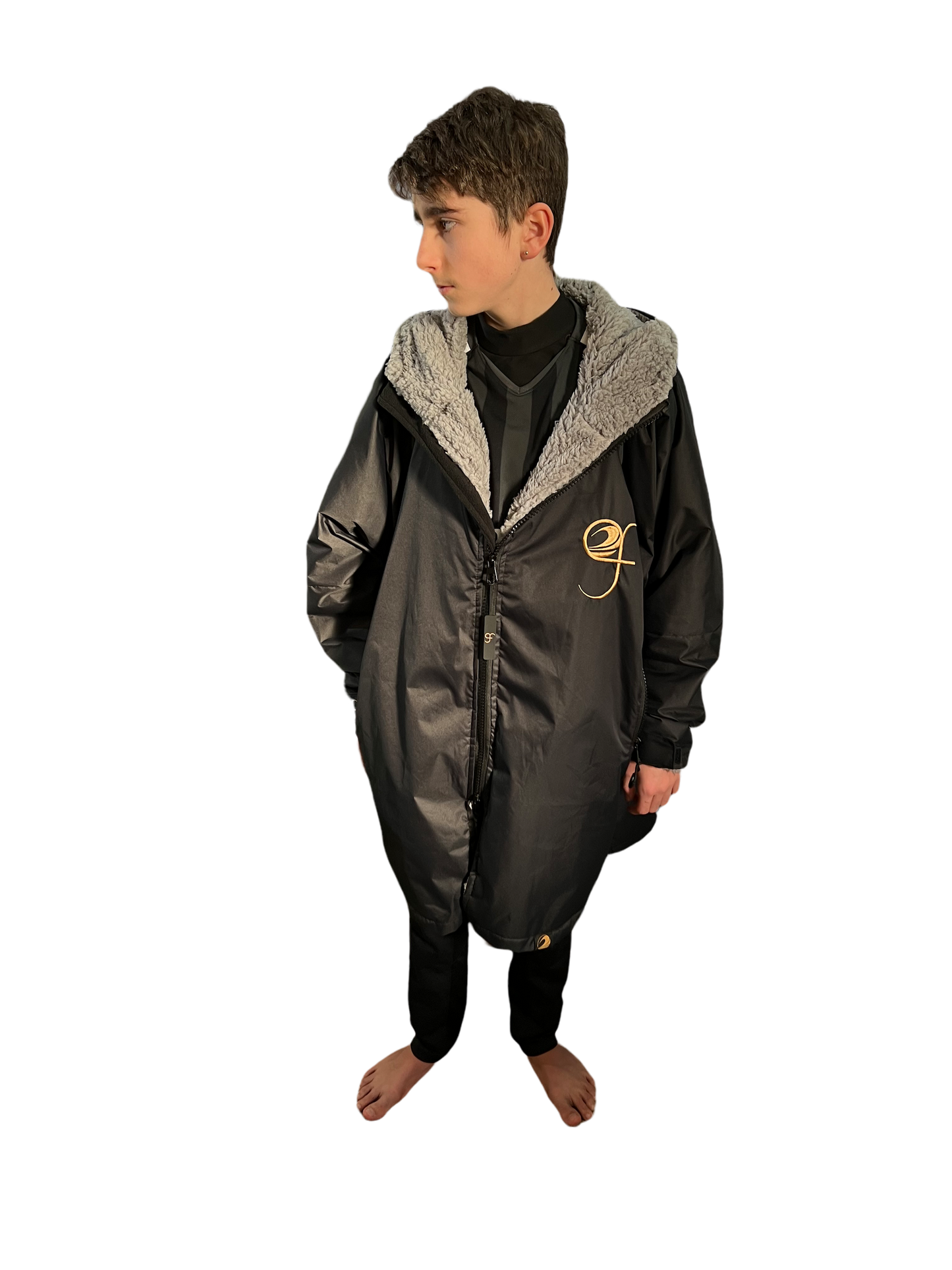 GF Large Dry Beach Changing Robe, Sherpa Fleece Lining - Waterproof, Windproof Oversized Coat - Swimming - Water-sports