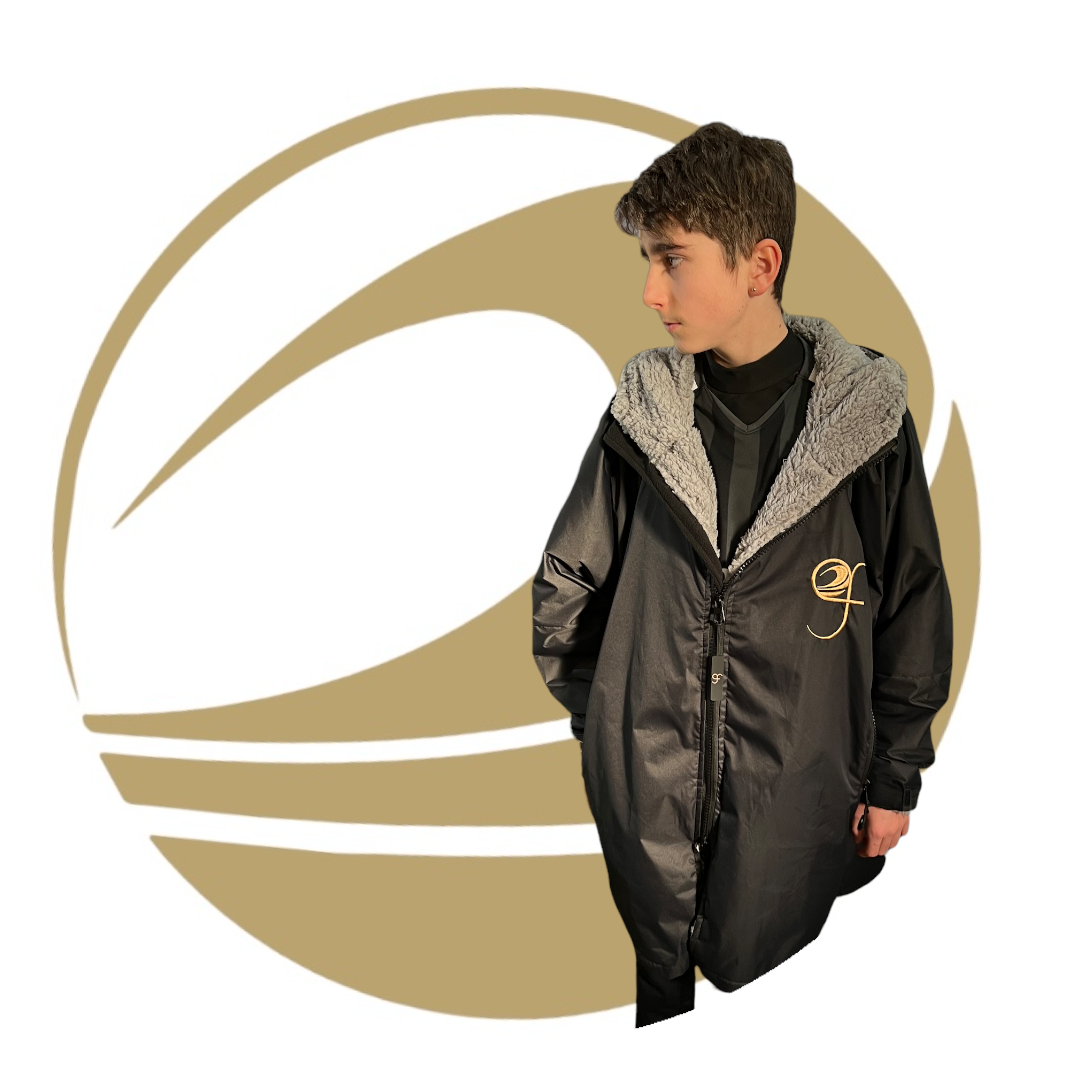 GF Large Dry Beach Changing Robe, Sherpa Fleece Lining - Waterproof, Windproof Oversized Coat - Swimming - Water-sports