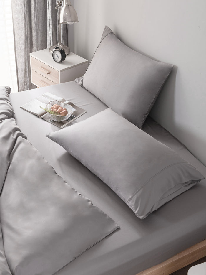 Golden Fleece 100% Organic Bamboo pillowcases x 2 option Grey or White