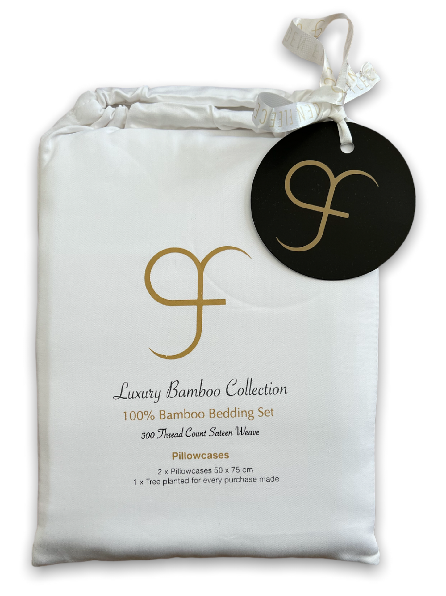 Golden Fleece 100% Organic Bamboo pillowcases x 2 option Grey or White