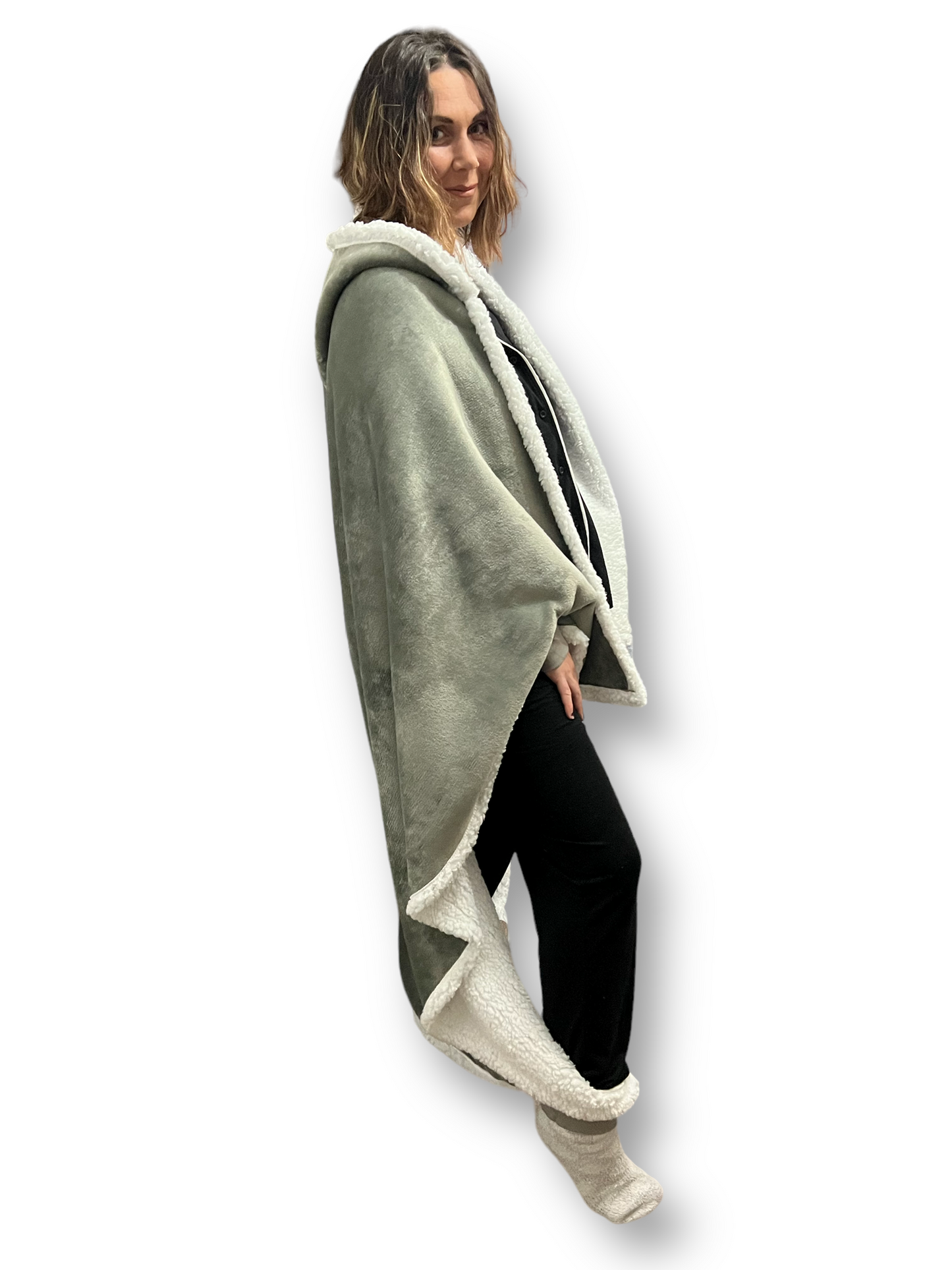 CwtchCape Sherpa fleece hoodie walkie blanket Adult 1 size fits all - 4 Colours