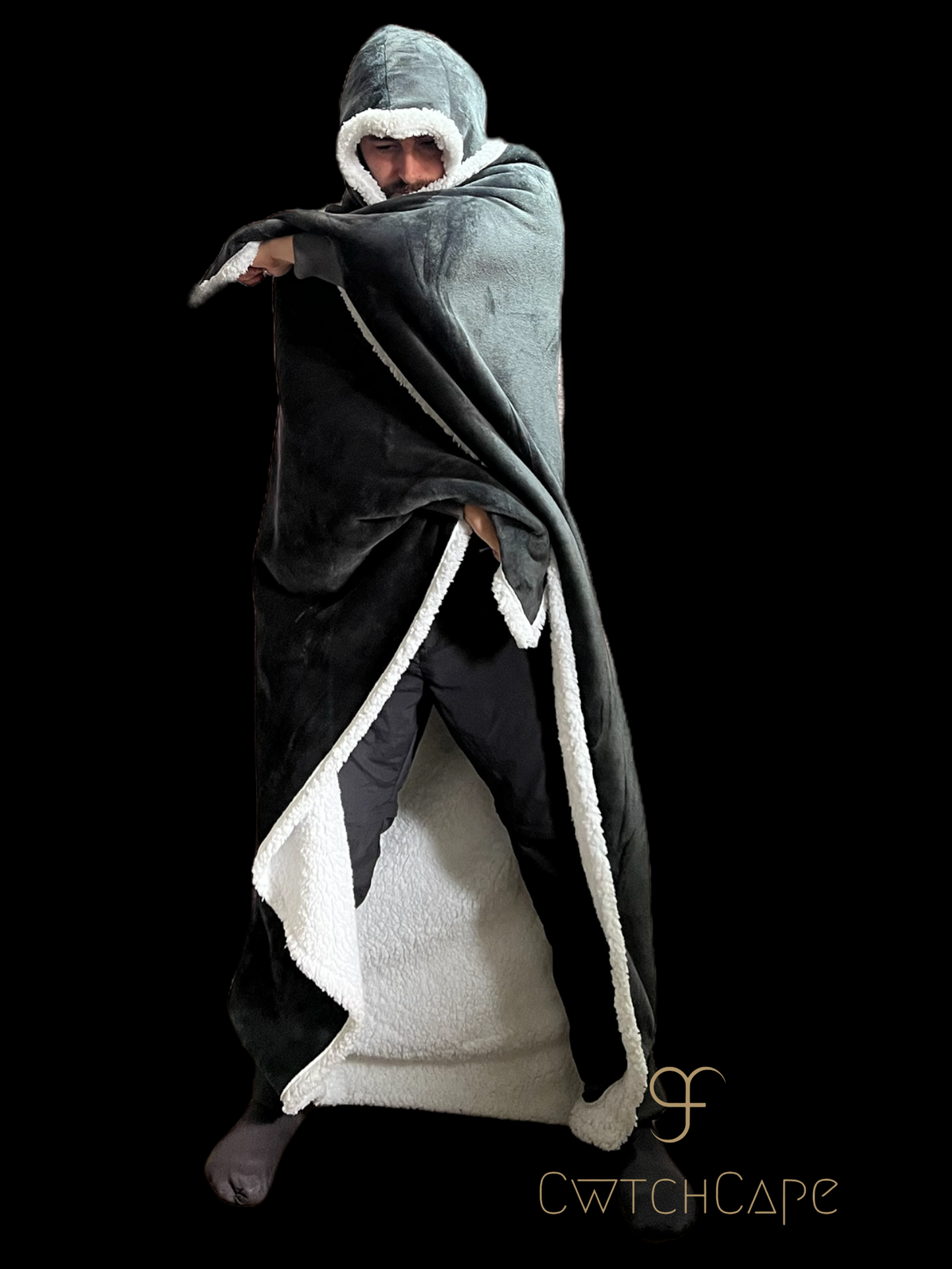 CwtchCape Sherpa fleece hoodie walkie blanket Adult 1 size fits all - 4 Colours