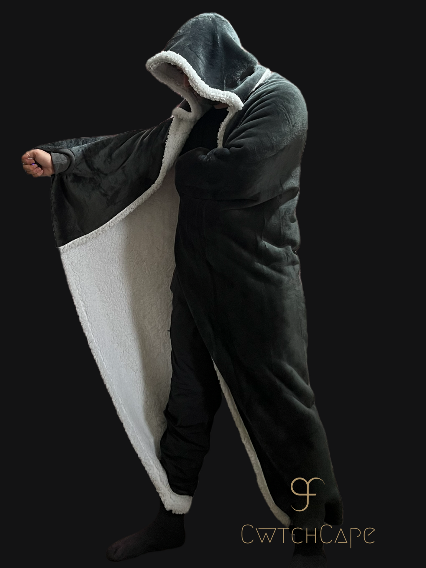 CwtchCape Sherpa fleece hoodie walkie blanket Adult 1 size fits all - 4 Colours