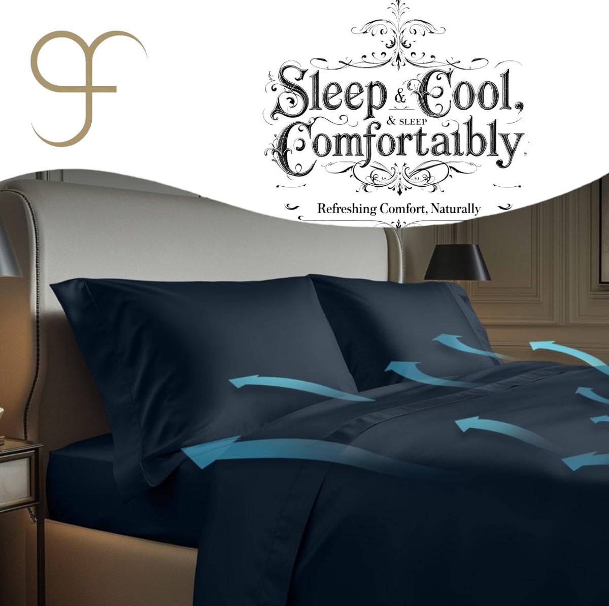 Nightfall Navy bamboo bedding set