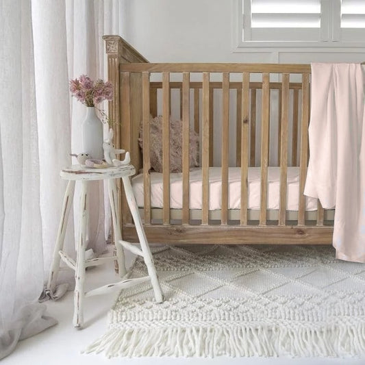 Light Pink Bamboo Cot Bed Bedding Set