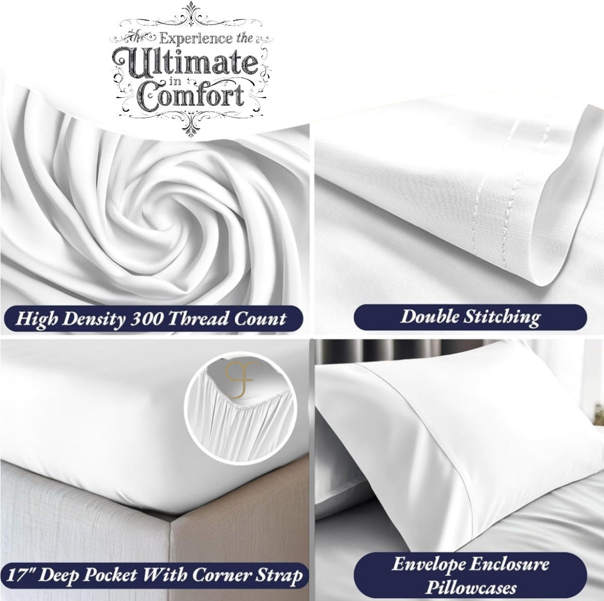 Lunar White bamboo bedding set