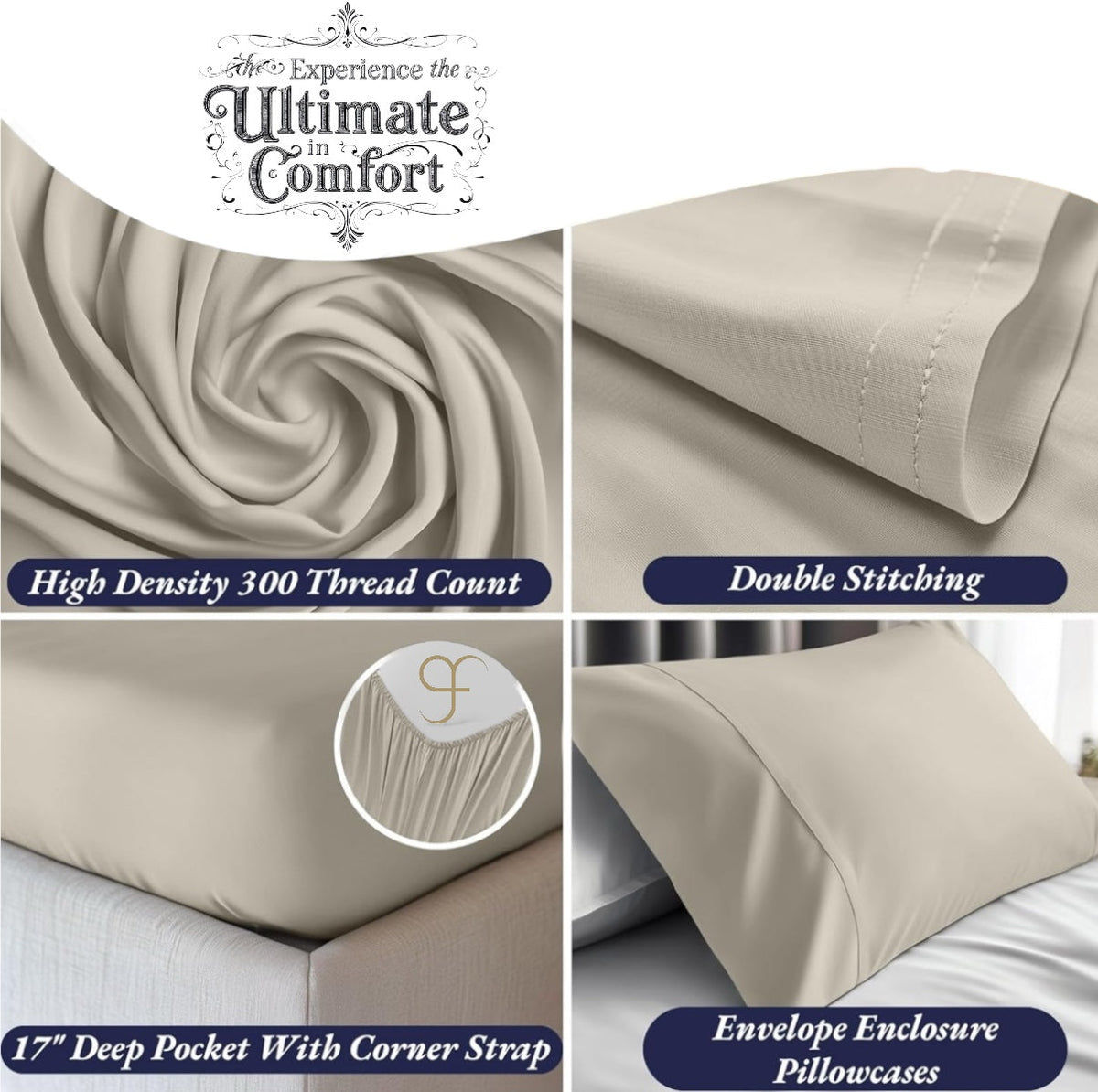 Evening Sandstone bamboo bedding set