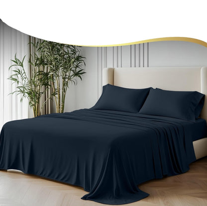 Super King Size GF 100% Organic Bamboo 300tc Luxurious sateen weave Bedding Set Duvet Cover, Extra Deep 40cm Fitted Sheet, 2 x Pillow Cases
