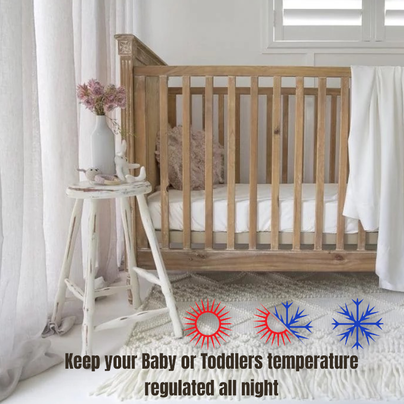 Bamboo cot bed bedding in a nursery