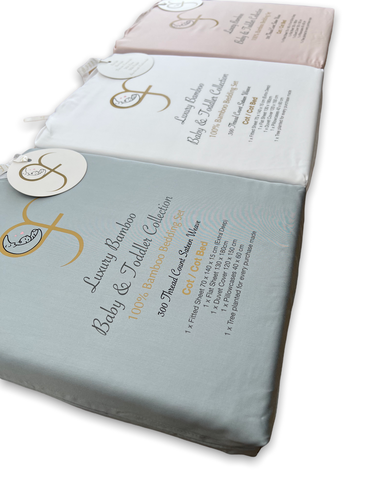 Light Blue Little Argonaut bamboo cot bed set by Golden Fleece