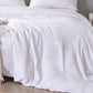 White Double GF 100% Organic Bamboo 300tc Luxurious sateen weave Bedding Set Duvet Cover, Extra Deep 40cm Fitted Sheet, 2 x Pillow Cases