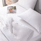 White Double GF 100% Organic Bamboo 300tc Luxurious sateen weave Bedding Set Duvet Cover, Extra Deep 40cm Fitted Sheet, 2 x Pillow Cases