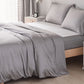 Grey King Size GF 100% Organic Bamboo 300tc Luxurious sateen weave Bedding Set Duvet Cover, Extra Deep 40cm Fitted Sheet, 2 x Pillow Cases