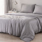 Grey Double GF 100% Organic Bamboo 300tc Luxurious sateen weave Bedding Set Duvet Cover, Extra Deep 40cm Fitted Sheet, 2 x Pillow Cases