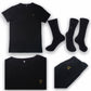 Large size Luxury Bamboo T-Shirt & Bamboo Socks Gift Box Set for Men & Women in a Handcrafted Magnetic Close Keepsake Box Black