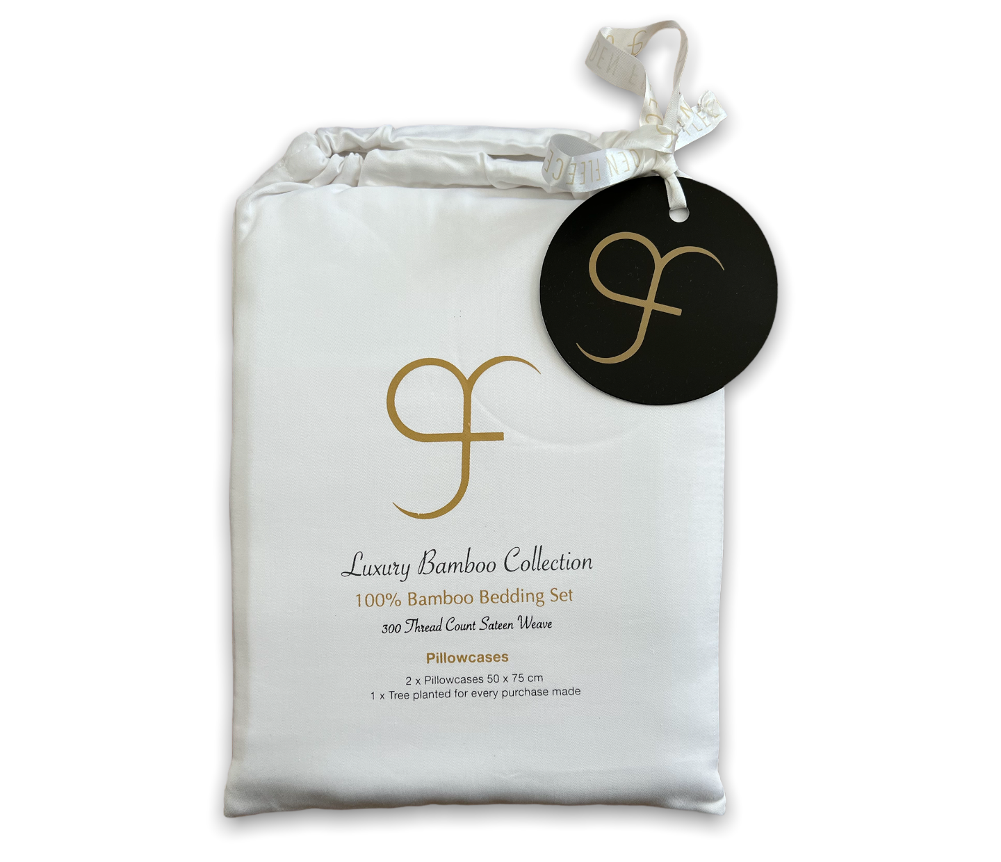 Golden Fleece 100% Organic Bamboo pillowcases x 2 option Grey or White